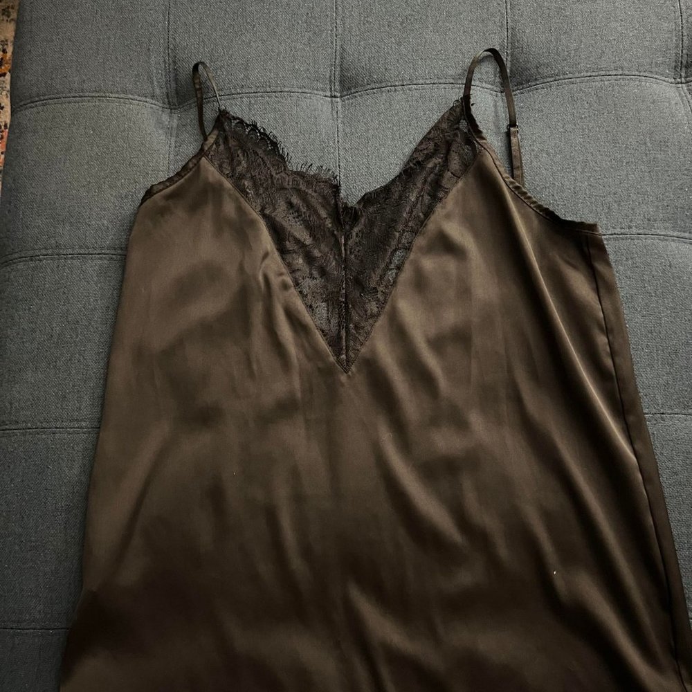 Black Spaghetti Strap Dress Shirt